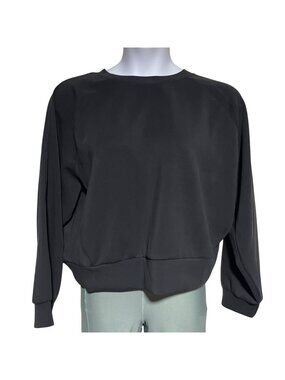 Members Mark Sandwash Crewneck Pullover Sweatshrirt Womens XL Relaxed Fit Black